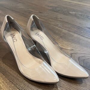 Clear nude pumps